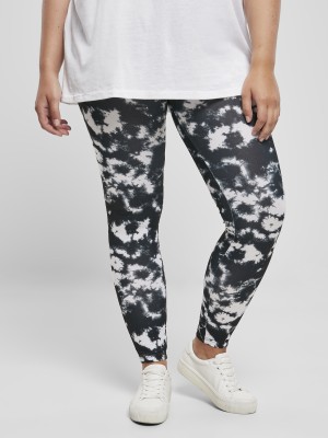 Дамски клин в черно-бяло Urban Classics Ladies Tie Dye Leggings  Дамски клин в черно-бяло Urban Classics Ladies Tie Dye Leggings