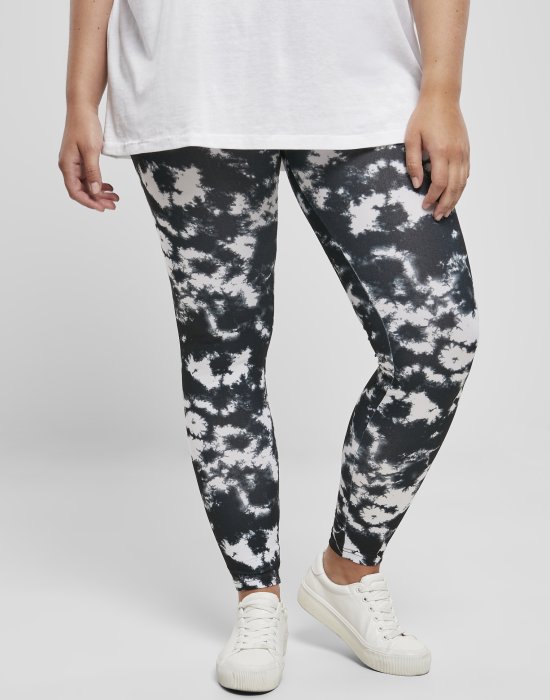 Дамски клин в черно-бяло Urban Classics Ladies Tie Dye Leggings, Urban Classics, Клинове - Complex.bg