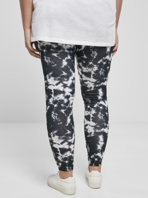 Дамски клин в черно-бяло Urban Classics Ladies Tie Dye Leggings  Дамски клин в черно-бяло Urban Classics Ladies Tie Dye Leggings