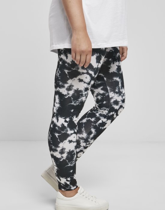 Дамски клин в черно-бяло Urban Classics Ladies Tie Dye Leggings, Urban Classics, Клинове - Complex.bg