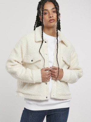 Дамско яке в бяло от Urban Classics Ladies Sherpa Trucker Дамско яке в бяло от Urban Classics Ladies Sherpa Trucker