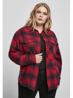Дамска риза в тъмносиньо и червено Urban Classics Ladies Check Overshirt 