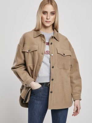 Дамска риза в бежово Urban Classics Ladies Classic Overshirt