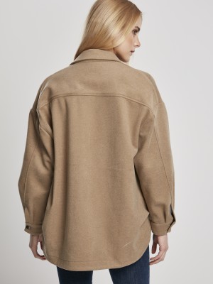 Дамска риза в бежово Urban Classics Ladies Classic Overshirt