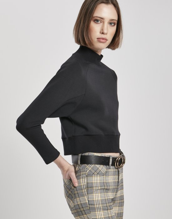 Дамска блуза в черно Urban Classics Ladies Interlock Short Turtleneck Crew, Urban Classics, Блузи - Complex.bg