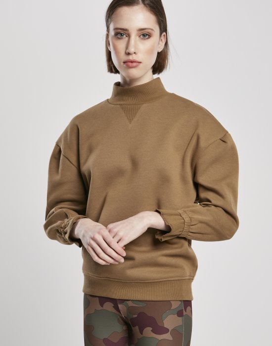 Дамска блуза в  бежово Urban Classics Ladies Turtleneck Crew, Urban Classics, Блузи - Complex.bg