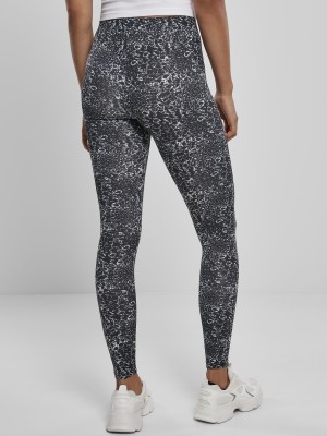 Дамски клин в черно и бяло Urban Classics Ladies AOP Leggings 