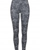 Дамски клин в черно и бяло Urban Classics Ladies AOP Leggings, Urban Classics, Клинове - Complex.bg