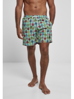 Мъжки къси панталони в цвят мента Urban Classics Pattern Swim 