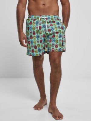 Мъжки къси панталони в цвят мента Urban Classics Pattern Swim 