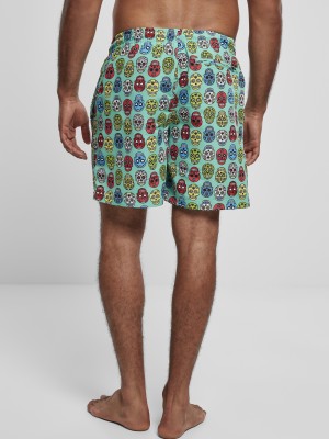 Мъжки къси панталони в цвят мента Urban Classics Pattern Swim 