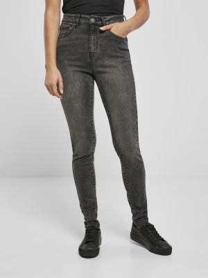 Дамски дънки в черно от Urban Classics, модел Ladies High Waist Skinny Jeans