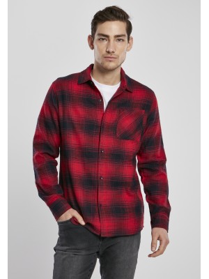 Мъжка карирана риза в червено и черно Urban Classics Oversized Checked Grunge 