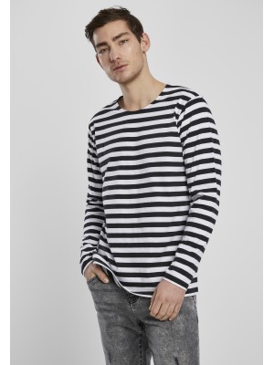 Мъжка блуза в черно и бяло Urban Classics Regular Stripe LS 