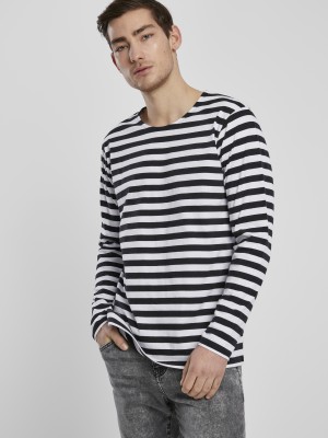 Мъжка блуза в черно и бяло Urban Classics Regular Stripe LS 