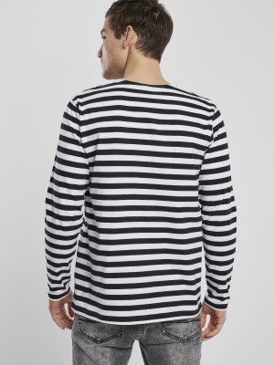 Мъжка блуза в черно и бяло Urban Classics Regular Stripe LS 