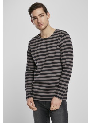 Мъжка блуза в черно и бежово Urban Classics Regular Stripe LS 