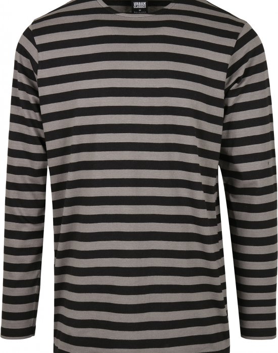 Мъжка блуза в черно и бежово Urban Classics Regular Stripe LS, Urban Classics, Блузи - Complex.bg