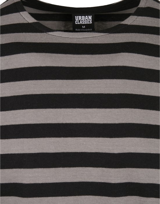 Мъжка блуза в черно и бежово Urban Classics Regular Stripe LS, Urban Classics, Блузи - Complex.bg