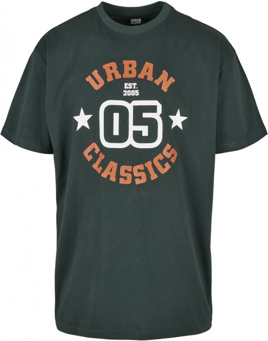 Мъжка тениска в тъмнозелено Urban Classics College Print, Urban Classics, Тениски - Complex.bg