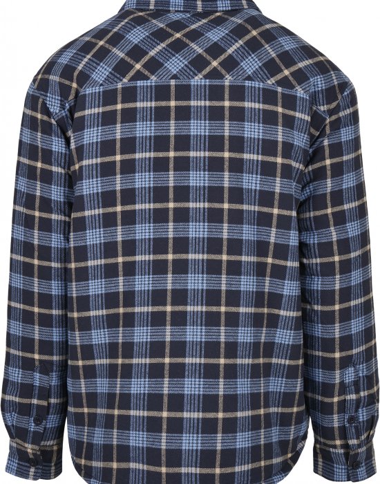 Мъжко яке в светлосиньо и тъмносиньо каре Urban Classics Plaid Quilted Shirt, Urban Classics, Якета Пролет / Есен - Complex.bg