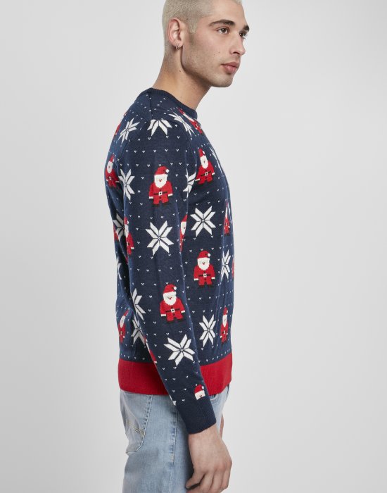 Мъжка Коледна блуза в тъмносиньо Urban Classics Nicolaus And Snowflakes Sweater, Urban Classics, Блузи - Complex.bg