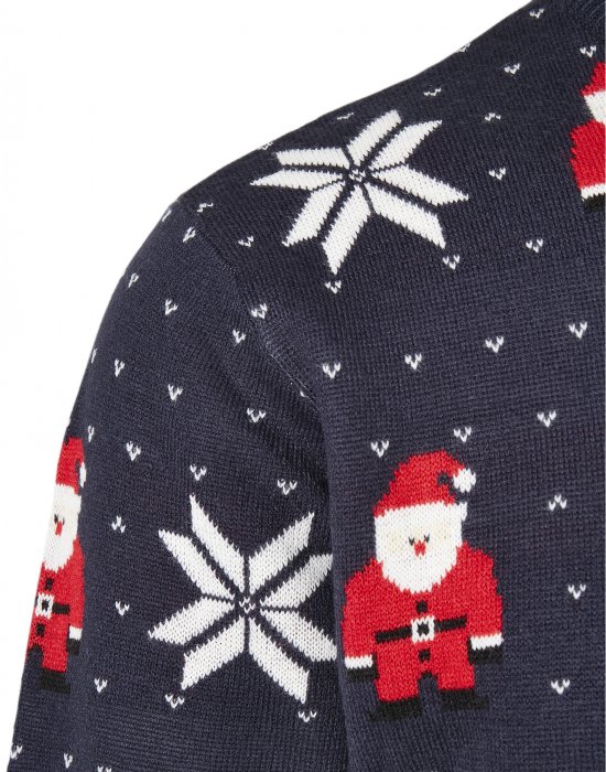 Мъжка Коледна блуза в тъмносиньо Urban Classics Nicolaus And Snowflakes Sweater, Urban Classics, Блузи - Complex.bg