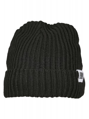 Мъжка черна шапка бийни Urban Classics Recycled Yarn Fisherman Beanie 