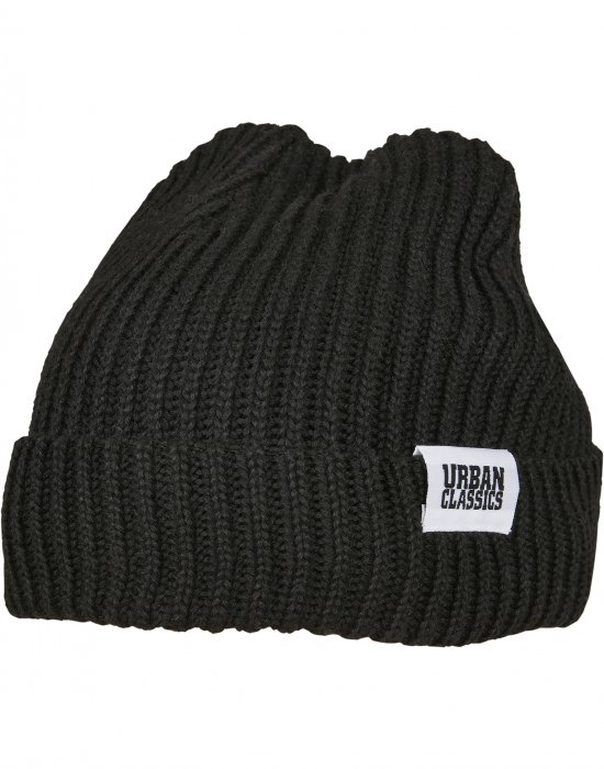 Мъжка черна шапка бийни Urban Classics Recycled Yarn Fisherman Beanie, Urban Classics, Шапки бийнита - Complex.bg