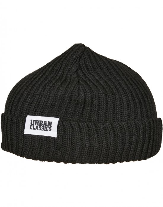 Мъжка черна шапка бийни Urban Classics Recycled Yarn Fisherman Beanie, Urban Classics, Шапки бийнита - Complex.bg