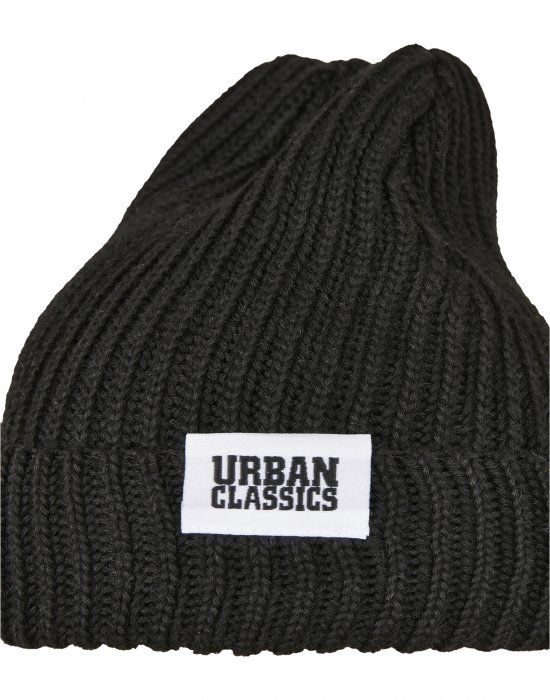 Мъжка черна шапка бийни Urban Classics Recycled Yarn Fisherman Beanie, Urban Classics, Шапки бийнита - Complex.bg