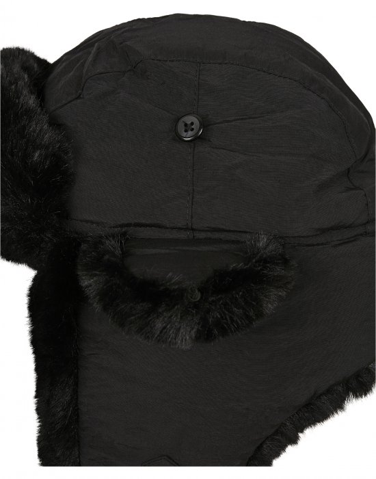 Зимна мъжка шапка в черно Urban Classics Nylon Trapper Hat, Urban Classics, Шапки - Complex.bg