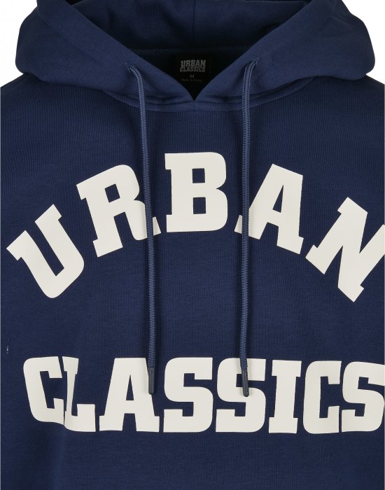 Мъжки суичър тъмносиньо Urban Classics College Print Hoody, Urban Classics, Суичъри - Complex.bg