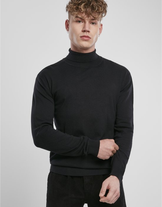 Мъжка блуза в черно Urban Classics Basic Turtleneck Sweater, Urban Classics, Блузи - Complex.bg