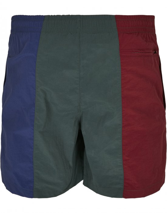 Мъжки къси панталони в тъмночервено, зелено и синьо Urban Classics 3-Tone Swim Shorts, Urban Classics, Къси панталони - Complex.bg