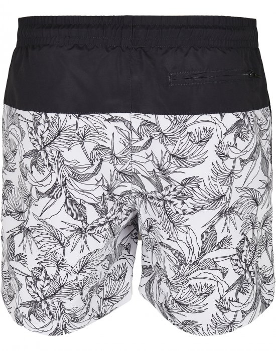 Мъжки къси панталони в черно и бяло Urban Classics Low Block Pattern Swim Shorts, Urban Classics, Къси панталони - Complex.bg