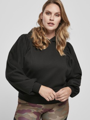 Дамски суичър в черно Urban Classics Ladies Organic Gathering Batwing 