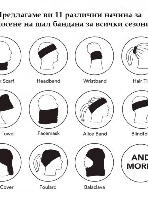 Бандана шал HoodStyle Bandana в черно Fear