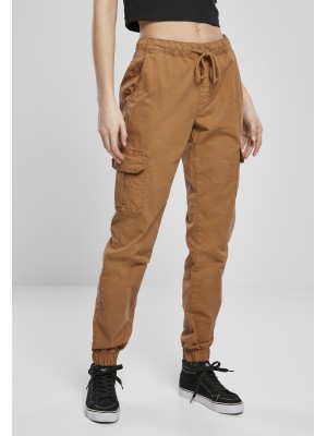 Дамски панталон в бежово от Urban Classics Ladies High Waist Cargo Jogging 