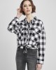 Дамска карирана риза в черно и бяло Urban Classics Ladies Short Oversized Check, Urban Classics, Блузи - Complex.bg