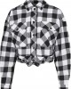 Дамска карирана риза в черно и бяло Urban Classics Ladies Short Oversized Check, Urban Classics, Блузи - Complex.bg