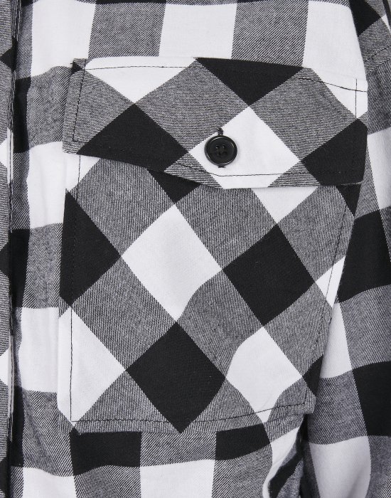 Дамска карирана риза в черно и бяло Urban Classics Ladies Short Oversized Check, Urban Classics, Блузи - Complex.bg