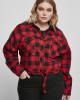 Дамска карирана риза в червено и черно Urban Classics Ladies Short Oversized Check, Urban Classics, Блузи - Complex.bg