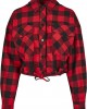 Дамска карирана риза в червено и черно Urban Classics Ladies Short Oversized Check, Urban Classics, Блузи - Complex.bg