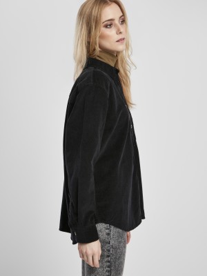 Дамска блуза в черно Urban Classics Ladies Corduroy Oversized 
