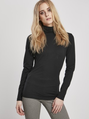 Дамска блуза в черно Urban Classics Ladies Basic Turtleneck