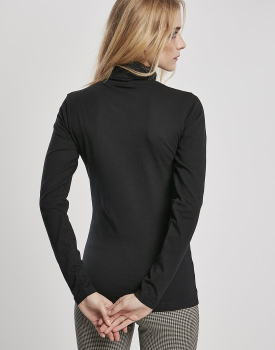 Дамска блуза в черно Urban Classics Ladies Basic Turtleneck, Urban Classics, Блузи - Complex.bg