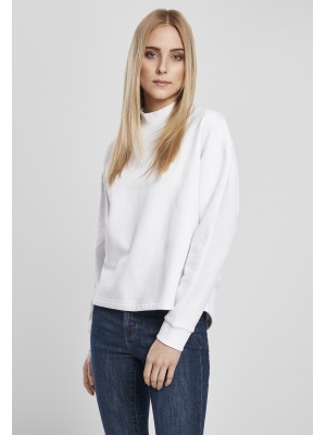 Дамска блуза в бяло Urban Classics Ladies Oversized High Neck Crew