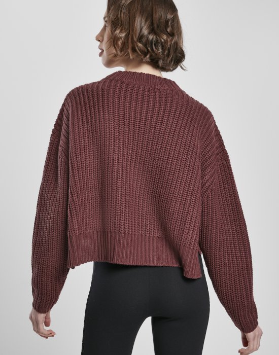Дамска плетена блуза в тъмночервено Urban Classics Ladies Wide Oversize Sweater, Urban Classics, Блузи - Complex.bg