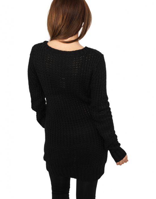 Дамски пуловер в черно Urban Classics Ladies Long Wideneck Sweater, Urban Classics, Блузи - Complex.bg